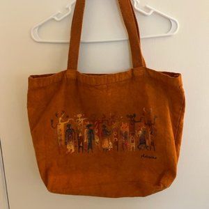Arizona Tote Bag, Earthy Orange, Native American Motifs